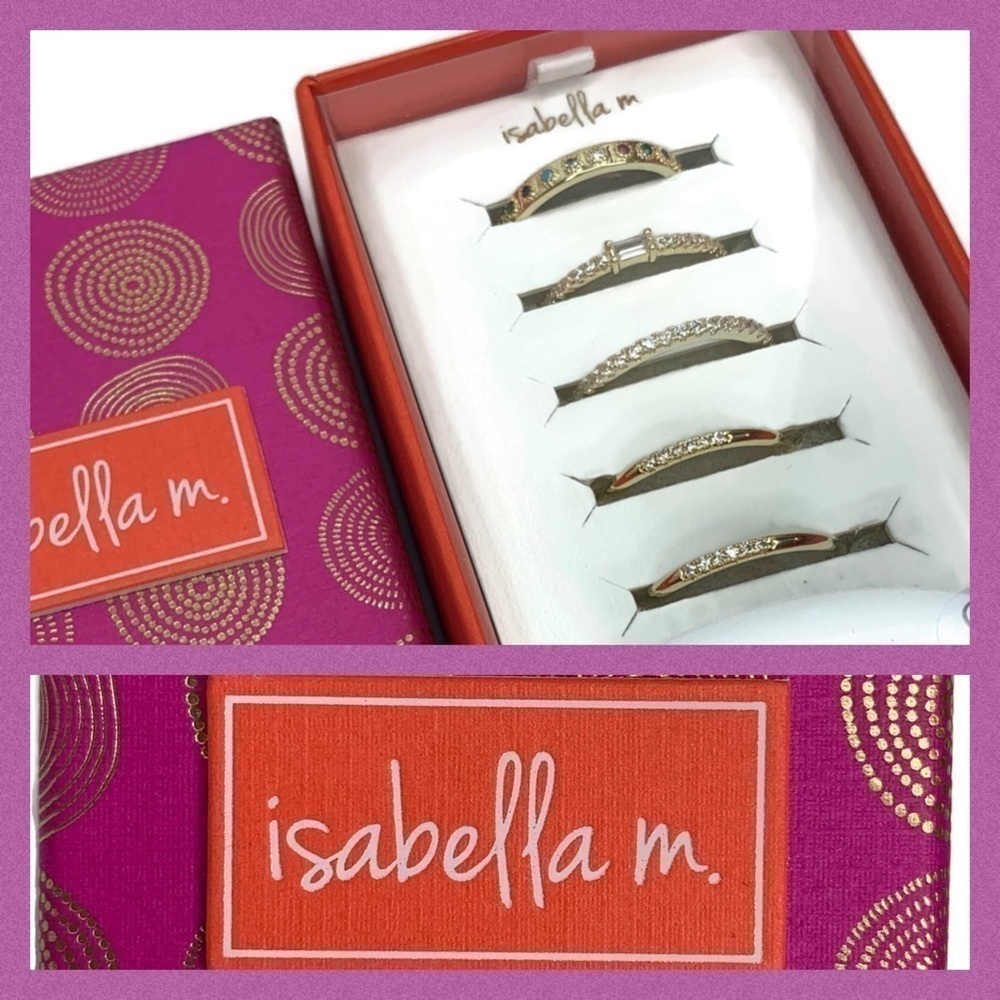 Isabella M. Size 8 Ring Set Gold Plated Box Set 5